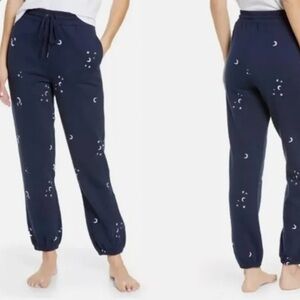 Navy Joggers with Moon and Star Print